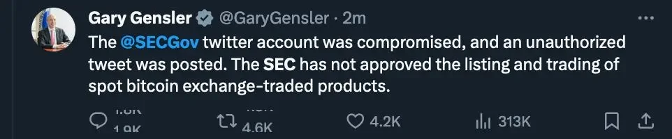 Gary Tweet: L'acccount Twitter della SEC è stato compromesso!
