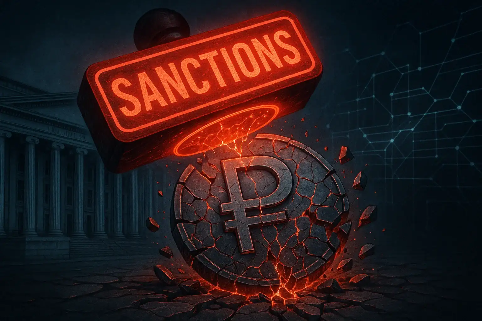 OFAC Sanktionen stablecoin Rubel A7A5, 13% fallen