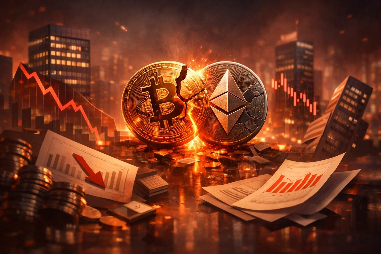 Crypto Crash: Bitcoin, Ethereum y las acciones caen