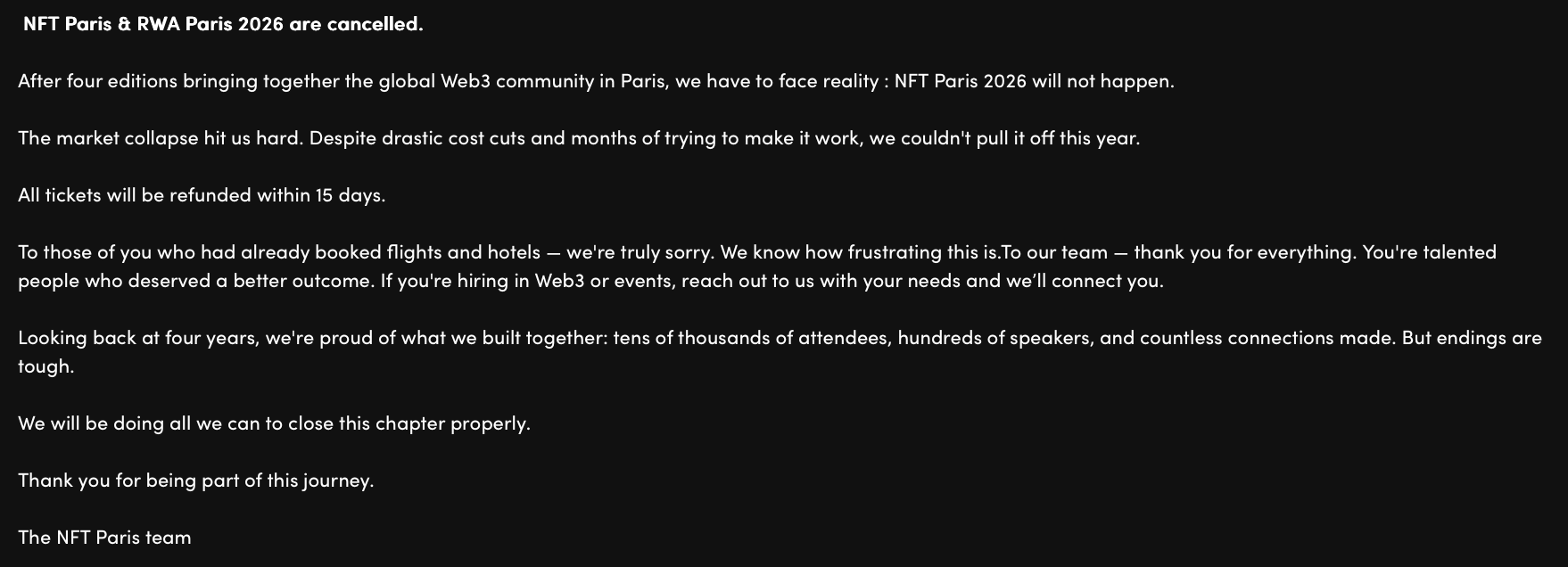 NFT Paris team communication