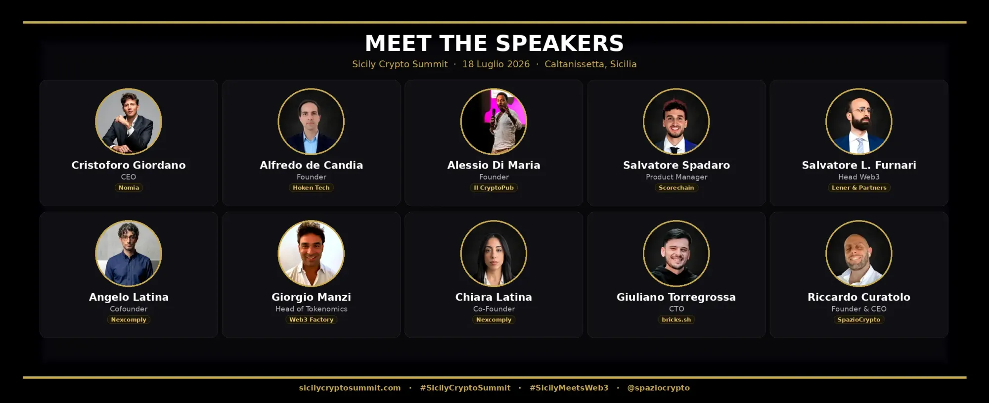 Die Speaker des Sicily Crypto Summit 2026
