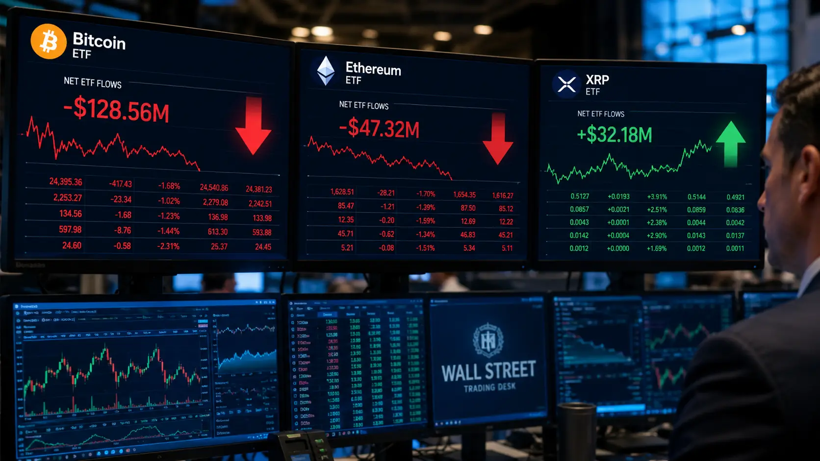 Ufficio di trading crypto in azione