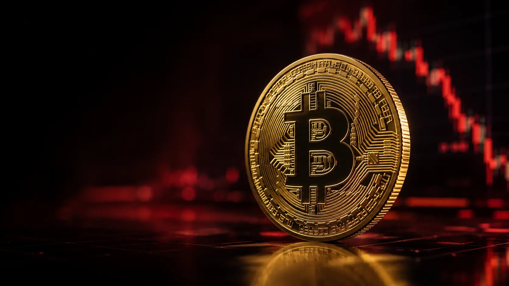 Bitcoin in decline: golden contrast