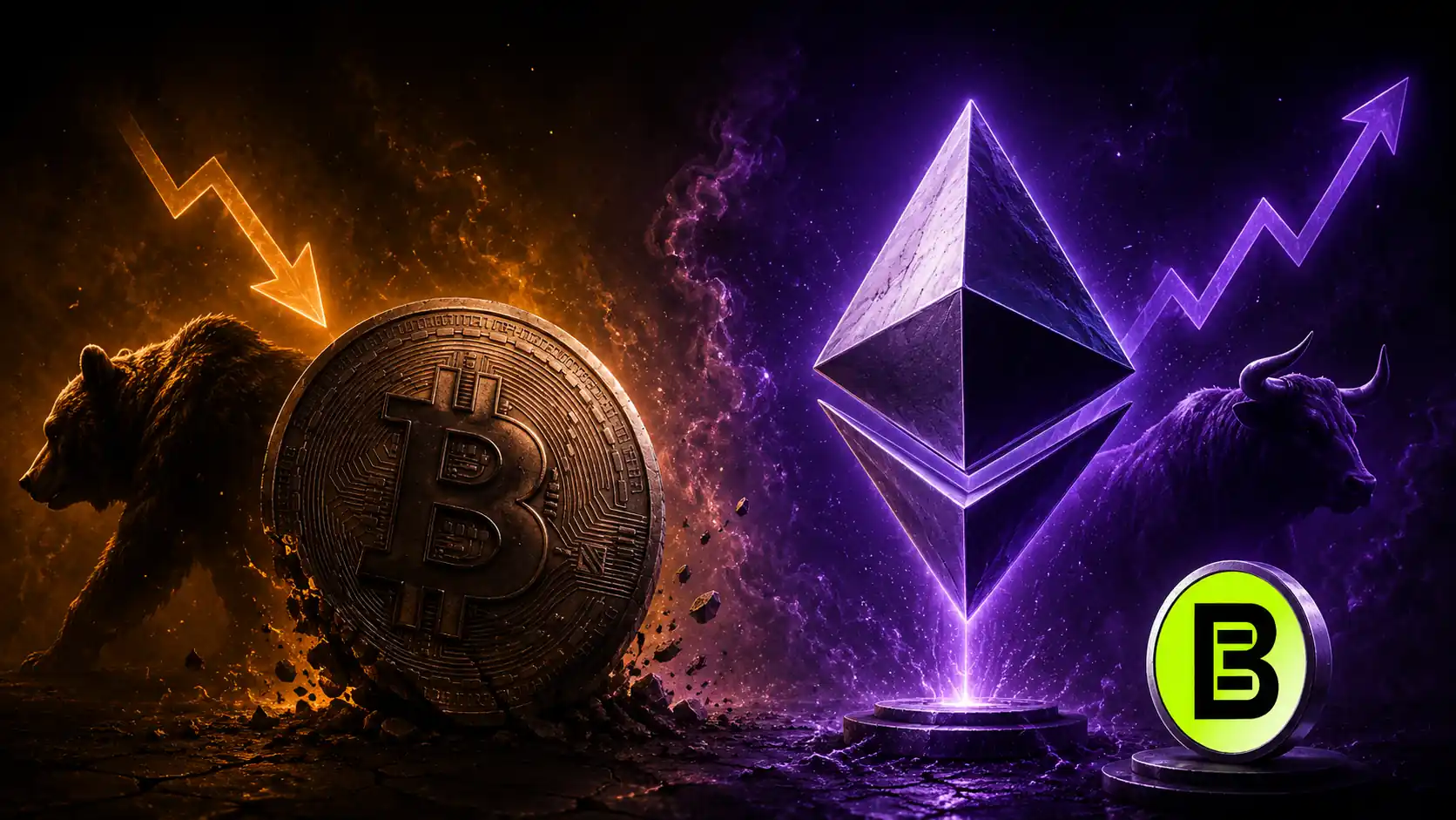 Хранилище корпоративной казны с токенами Ethereum в форме бриллианта, стейкинг и накопление ETH