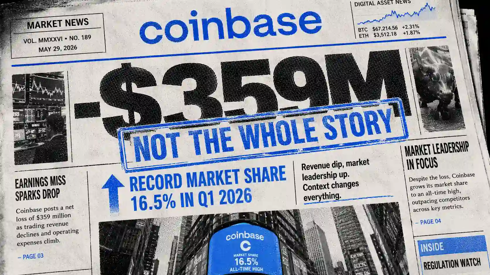 Coinbase亏损3.59亿却创市场份额新高，账面亏损背后的真相