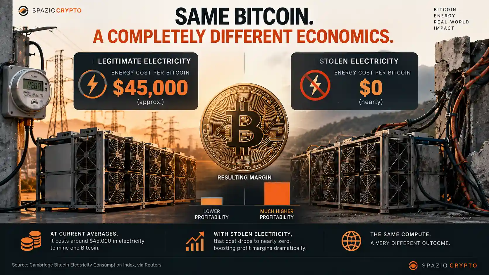 Comparaison des coûts énergétiques du Bitcoin