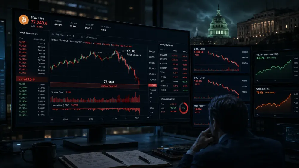 Bitcoin a $78.000: Macro e Liquidazioni Spazzano i Guadagni Clarity