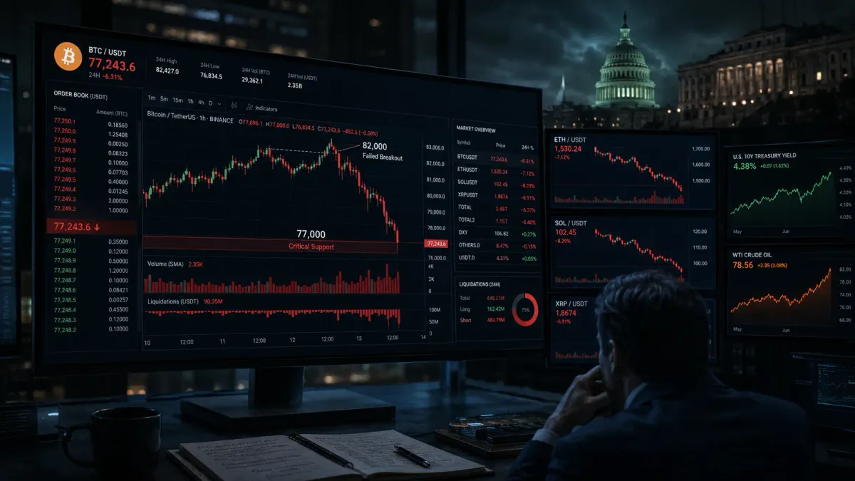 Bitcoin a $78.000: Macro e Liquidazioni Spazzano i Guadagni Clarity