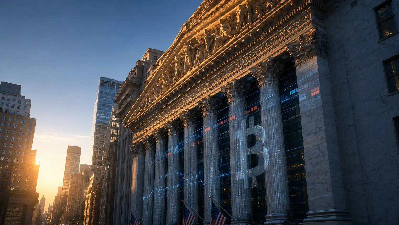 Logo Bitcoin dorato su sfondo scuro con bagliori rossi e grafico di prezzo in calo, mercato in paura estrema giugno 2026